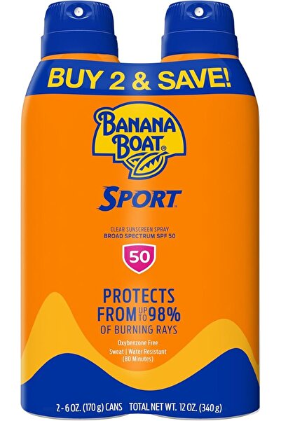 Banana Boat Sport Ultra SPF 50 Sunscreen Spray Twin Pack | Water Resistant, O...