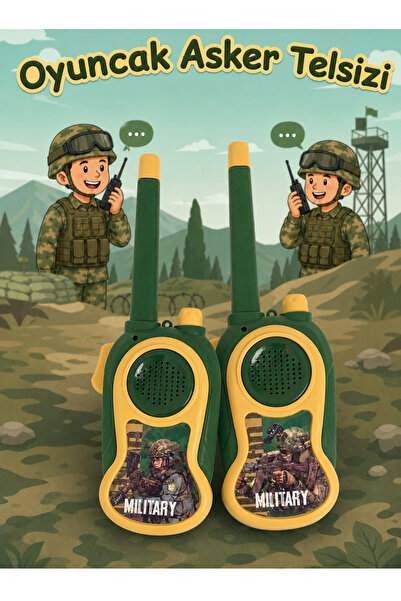 KentOyuncaK Oyuncak Çocuk Telsizi - 2'li Asker Telsizi Walkie Talkie