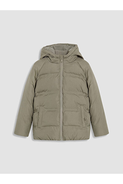 LC Waikiki Vizyon New Season Green Hooded Boys' Puffer Jacket