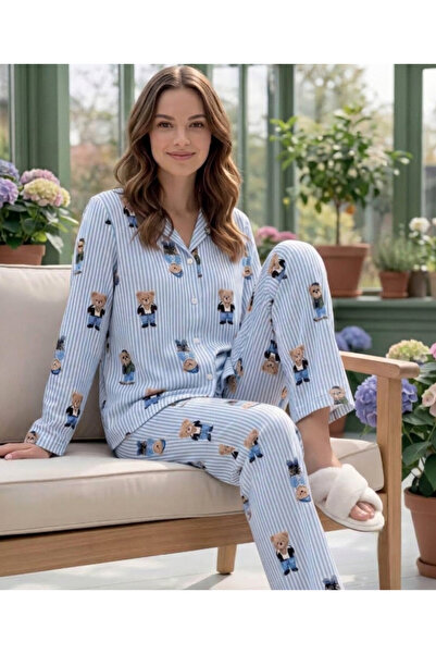 Muka Ayıcık Desenli Pijama Takımı