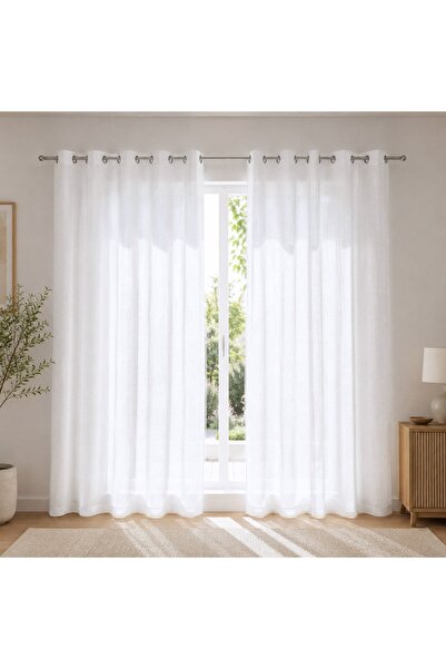 OEM Perdea Decorativa Alba cu Inele 140x260cm