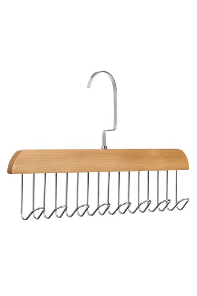 OEM Umeras din Lemn cu 5 Carlige pentru Curele & Cravate 28x18.5cm