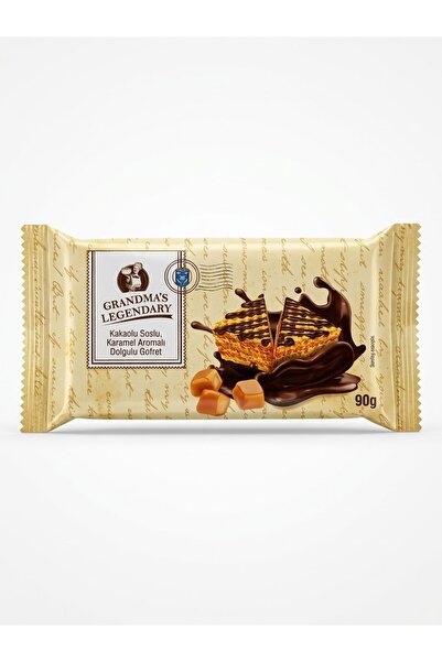 Grandma's Legendary Kakaolu Soslu ve Karamel Aromalı Dolgulu Gofret 90 g