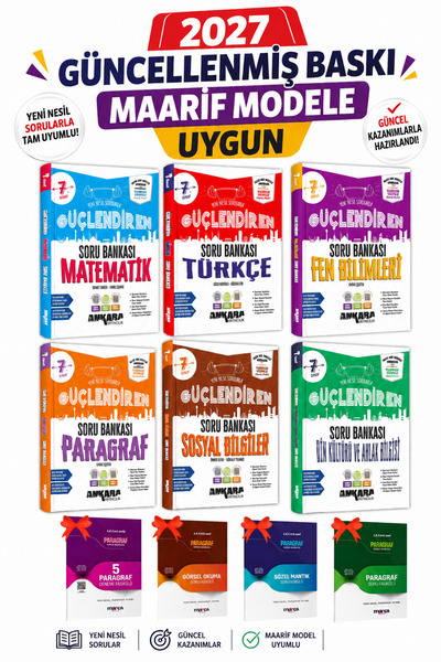 Ankara Yayıncılık 7. Sınıf MAARİF Güçlendiren Tüm Dersler Soru Bankası Seti A...