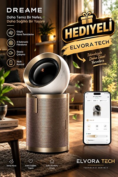 Dreame ELVT Yeni Seri Çok Yönlü PM20 Hava Temizleyici, Dualflow Modülasyon Te...