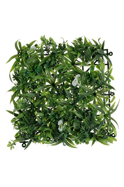 OEM Panou din Plante Iarba cu Flori Albe 24x24cm - Placi Podea Exterior, Prod...