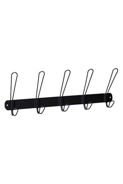 OEM Cuier de Perete Metalic Negru cu 5 Spatii