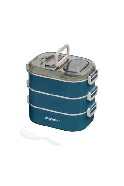 Vagonlife PASLANMAZ ÇELİK ÜÇ KATLI YEMEK KABI - LUNCH BOX XC-7083 1450 ML