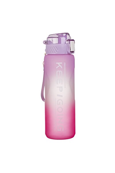 OEM Sticla Apa Sport din Plastic Fucsia Lila Ombre "Keep going" - 1L