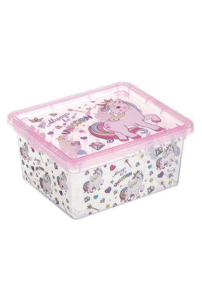OEM Cutie Transparenta cu Capac & Model Unicorn pentru Jucarii 2.5lt