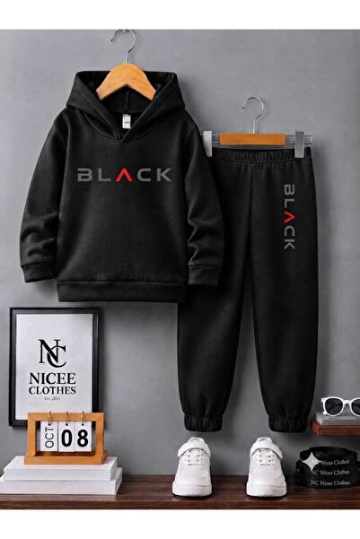 NC Nicee Clothes SET TRENING COPII UNISEX (IMPRIMAT NEGRU IARNĂ)