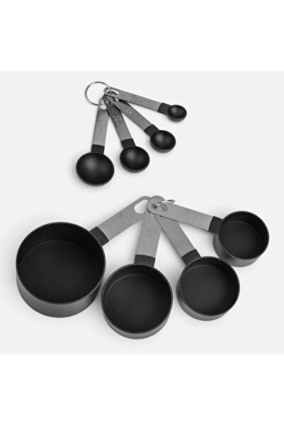 OEM Set Cani si Linguri de Masurare din Inox - 8buc - Recipiente Metalice, Bu...