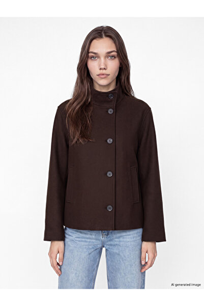 LC Waikiki High Collar Oversize Women's Cashmere Coat