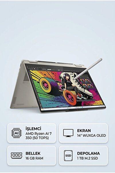 LENOVO YOGA 7 AMD Ryzen AI 7 350 CPU 16 GB 1 TB M2 SSD CoPilot + AMD Ryzen AI...