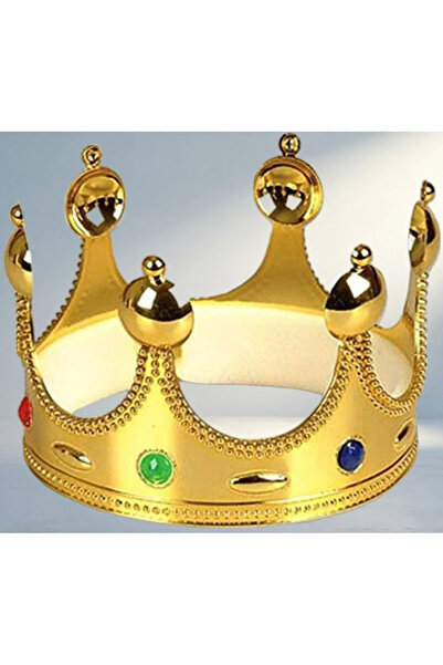 MEKs Fun Gold Color King Crown Party Accessory for Adults