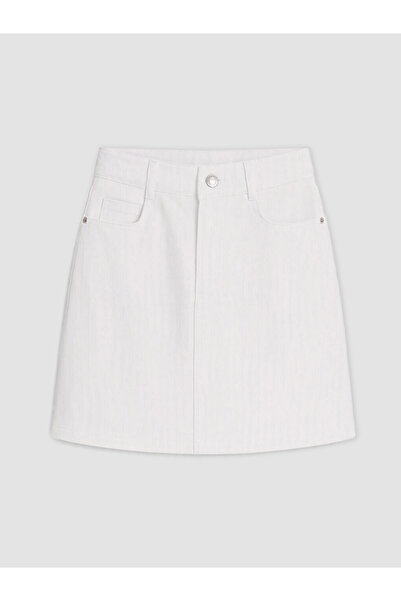 LC Waikiki Vizyon New Season White Girls' Gabardine Skirt