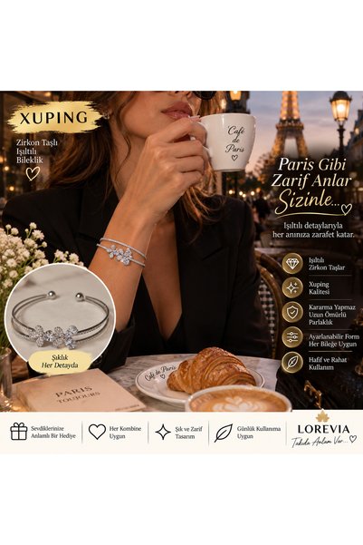 Kristal Çiçek Işıltısı Zirkon Taşlı Bileklik