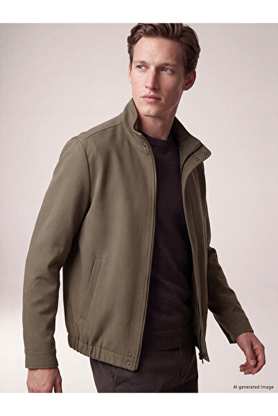LC Waikiki Vizyon New Season Khaki Regular Fit Stand Collar Men's Bomber Jacket