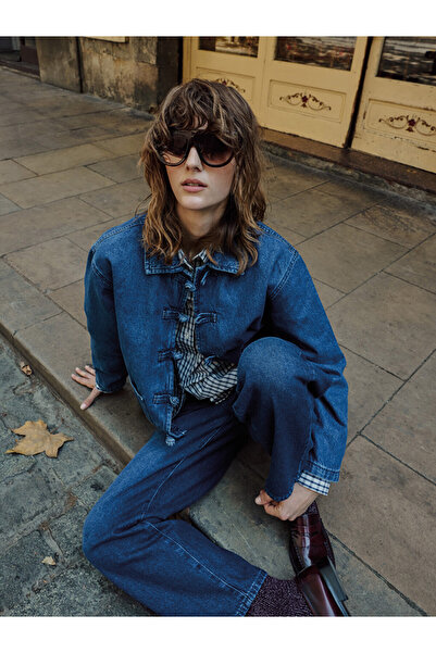 LC Waikiki Shirt Collar Women's Jean Jacket