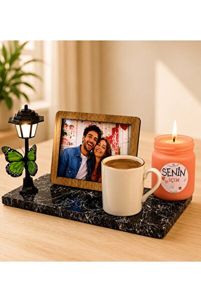 MEGA KANYON Porcelain Coffee Cup and Scented Glass Candle Set with Led Street...