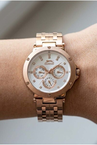 Slazenger Rosegold Women's Wristwatch |   39mm Stainless Steel Case, White Dial