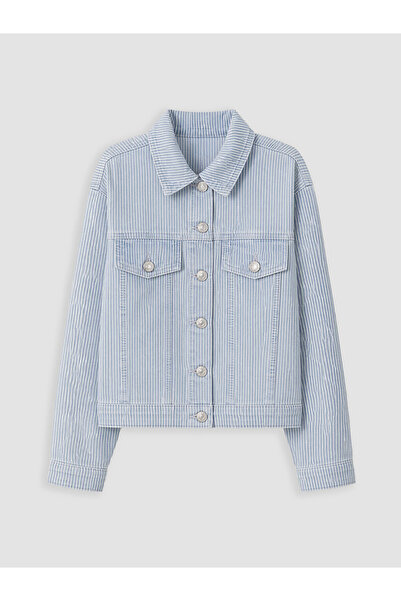 LC Waikiki Striped Girls' Jean Jacket