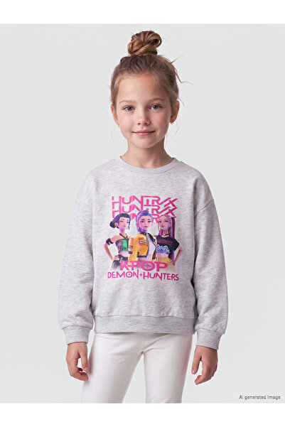 LC Waikiki Lcw Kidskpop Demon+Hunters Printed Girls' Sweatshirt