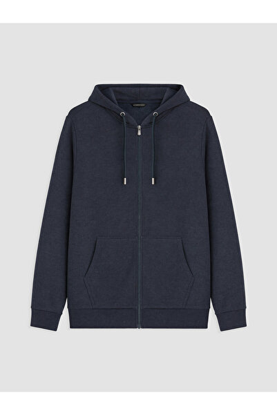 LC Waikiki Hooded Sweatshirt with Long-Sleeve for Men with Zip