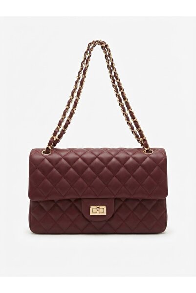 BK Bags & Accessories Büyük Kapitone Örme Zincirli Kadın El Ve Omuz Çantası