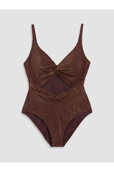 LC Waikiki Lcw Dream Brown Plain Women's Swimsuit