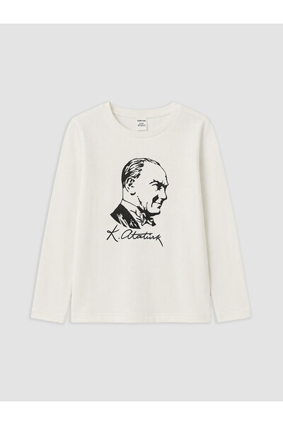 LC Waikiki Rmz Gi̇yi̇m Farkiyla Ataturk Themed Girls' T-Shirt