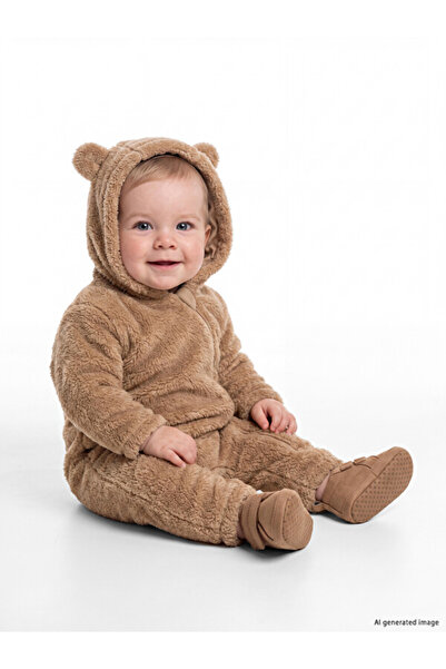 LC Waikiki Timeless Clothing & Timeless Choices Hooded Baby Boy Plush Jumpsuit