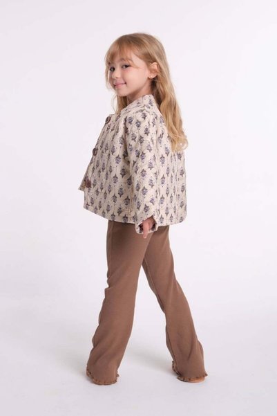 Sweet Luna Ethnic Pattern Quilted and Camisole Bottom 2-Piece Set - Light Coffee