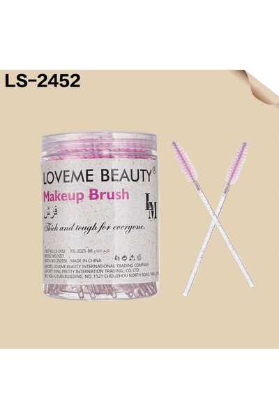 LOVEME BEAUTY فرش تمشيط الرموش والحواجب الكريستالية باللون الوردي من لوف مي ب...