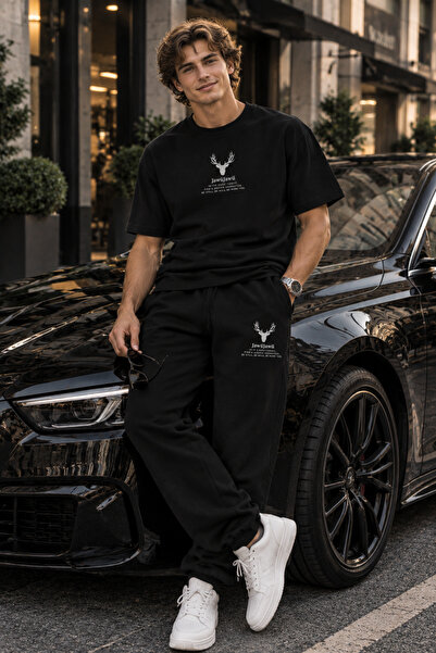 JAWÜ FASHION Σετ φόρμας με μπλουζάκι από βαμβάκι υψηλής ποιότητας με στάμπα ε...