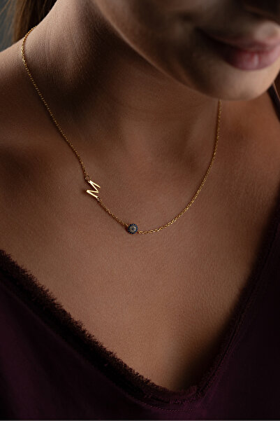 Silvano Jewelry 925 Ayar Gümüş Nazarlı Harf Kolye