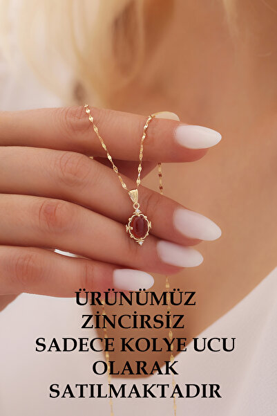 Cemre Gold 14 Ayar Altın Akik Kolye Ucu