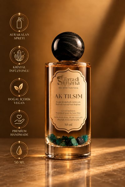 Defne, Ardıç ve Kristal İnfüzyonlu Aromaterapi Alan ve Aura Buğusu - Ak Tılsım 50 ml