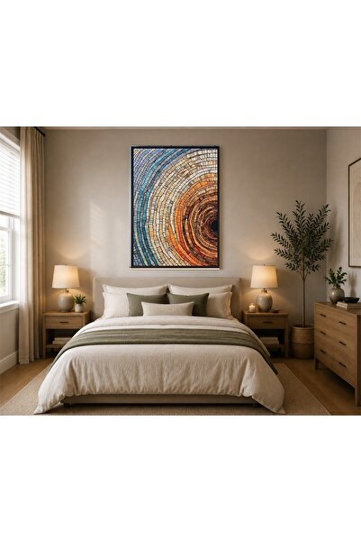 roselight store Soyut Sanat Spiral Mozaik Duvar Dekoru Ahşap MDF Baskı Tablo ...