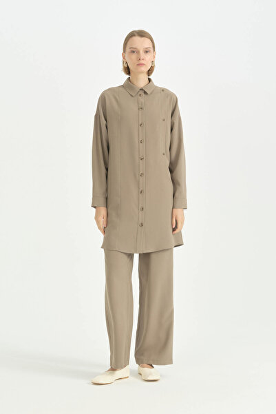 Nihan Aller Detailed Modal Tunic - Mink