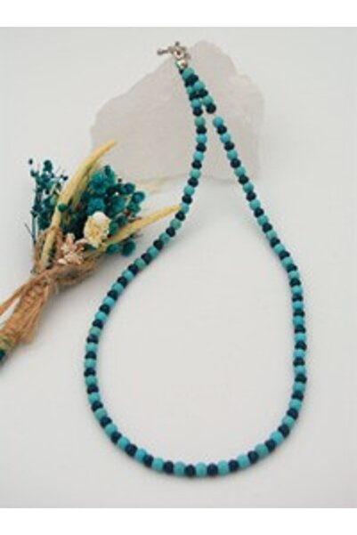 Stoneage Czech Crystal and Turquoise Evil Eye Healing Necklace - Turquoise -
