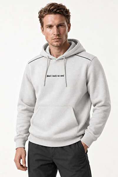 Redline Donyt Men's New Season Regular Fit Hooded Cotton Sweartshirt Gray