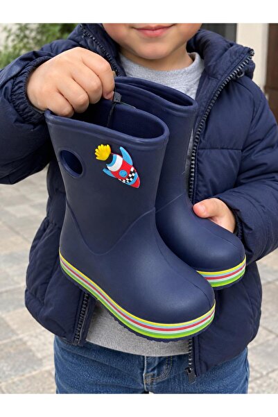 GKT SHOES Koko Çocuk Yağmur Çizmesi Tabanı Renkli Sargılı Su Geçirmez