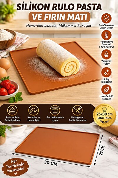 Razmo 30X25 cm Silicone Roller Pastry Making and Baking Mat - Non-Stick, Heat...