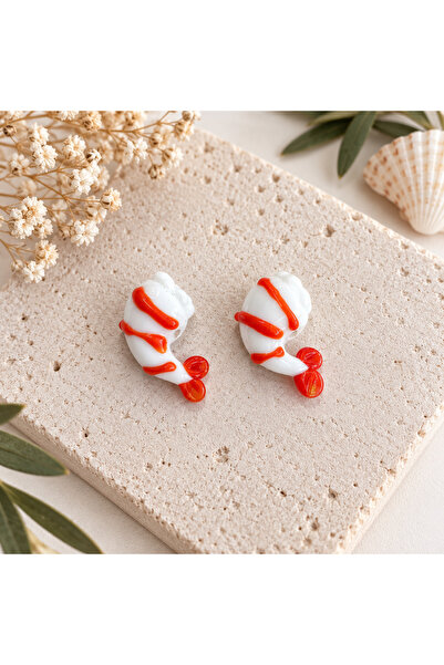ADAMODART Handmade Murano Glass Shrimp Beads Jewelry Design Bead (2 Pieces)