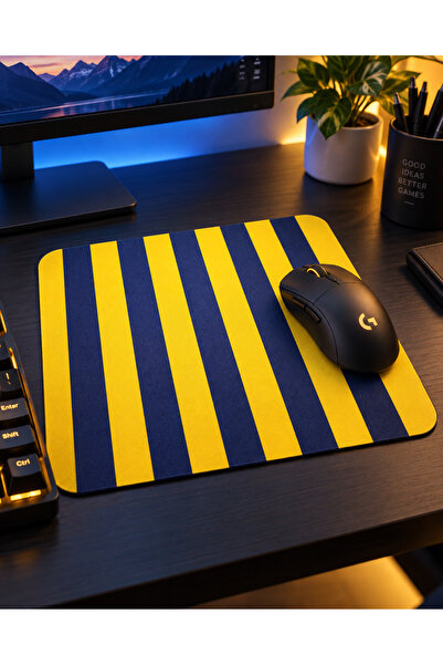 miras home Sarı Lacivert Mouse Pad Kaymaz Tabanlı