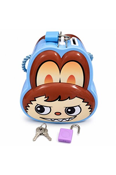 Generic Brand Labubu Figured Blue Lockable Money Box – Coin Saving Box with Key