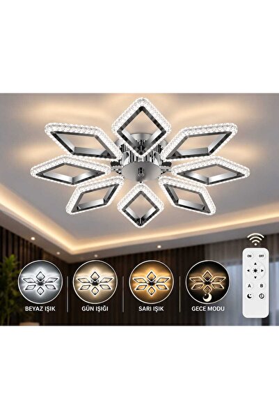 tavion lighting PLANET 8Lİ AVİZE 3 RENK LED SECENEKLİ KUMANDALI SALON OTURMA ...