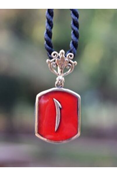 Stoneage Handmade Eli̇f Figure Necklace - Red -