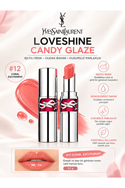 Yves Saint Laurent Loveshine Candy Glaze Lip 3.2 g – Gloss That Adds Shine, M...